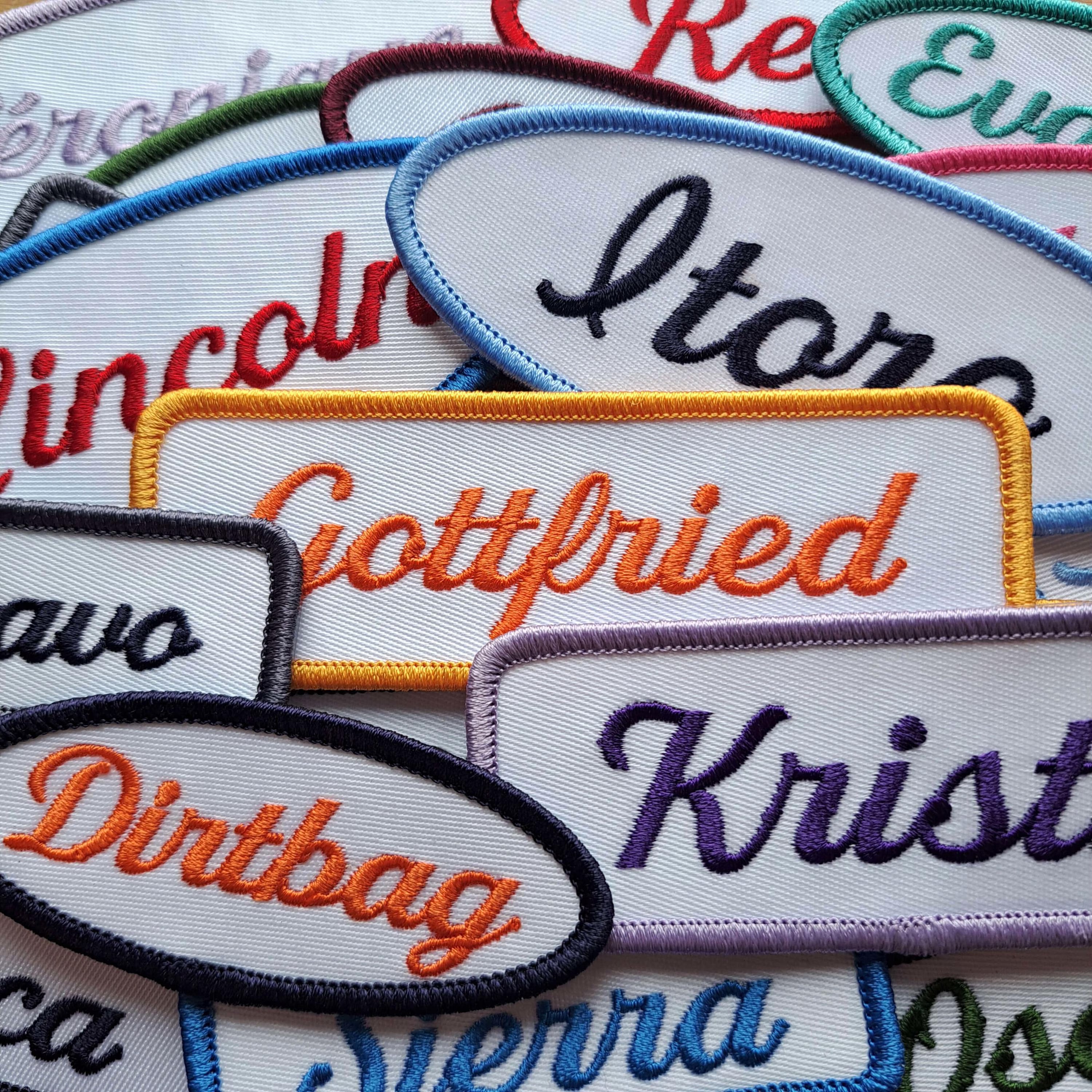 Embroidered Name Tag - Old Cursive