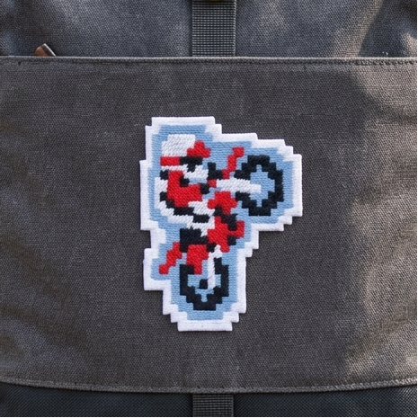 Retro excitebike motorcross patch